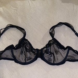 La Perla Black Transparent Lace Bra 34C